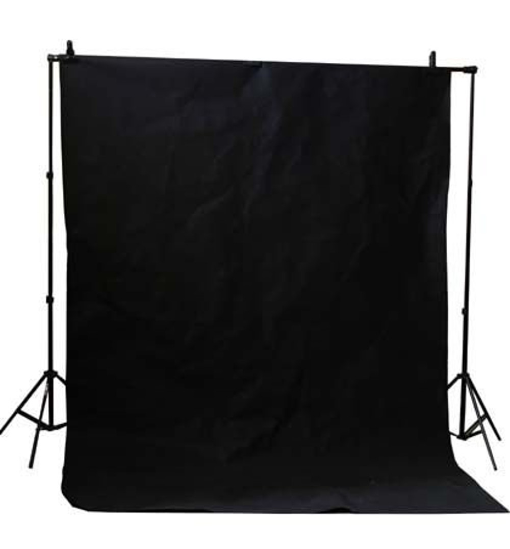 BRESSER BR-D26 Support de fond + Fond de studio en tissu noir 3x6m