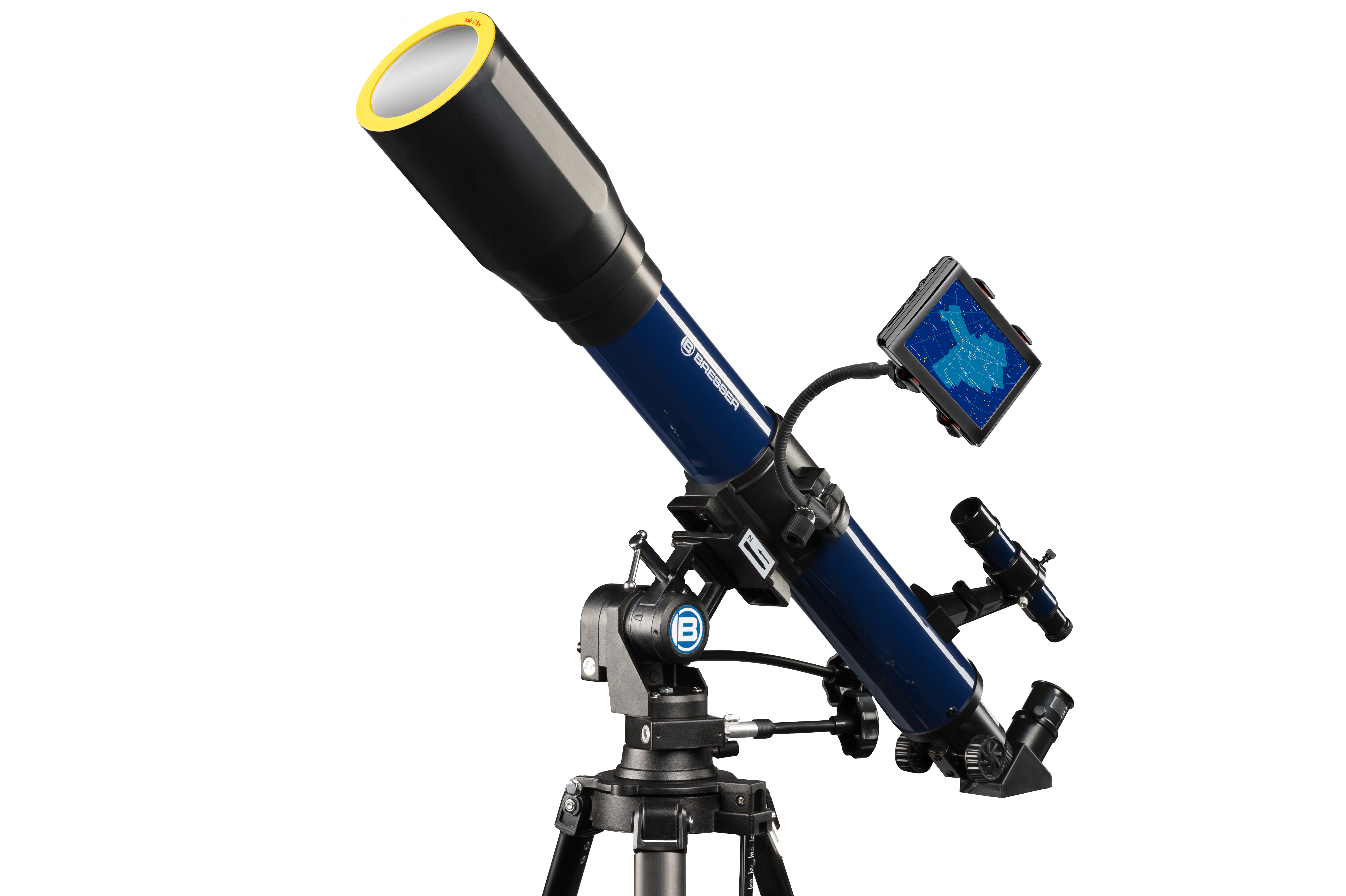 Télescope à objectif BRESSER SKYLUX 70/700mm avec support smartphone et filtre solaire