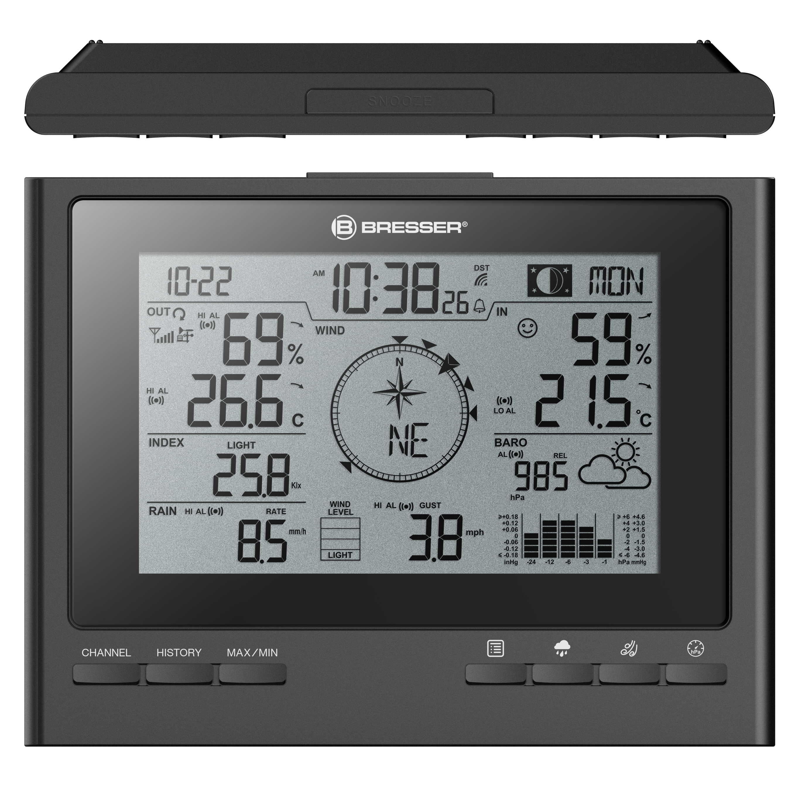 BRESSER Station Météo sans fil 7 en 1 ClimateScout