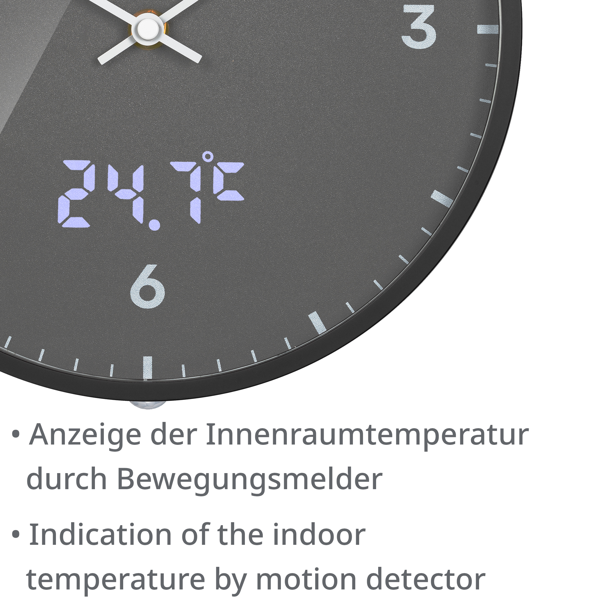BRESSER MyTime LEDsec Horloge murale 24 cm avec affichage de la température